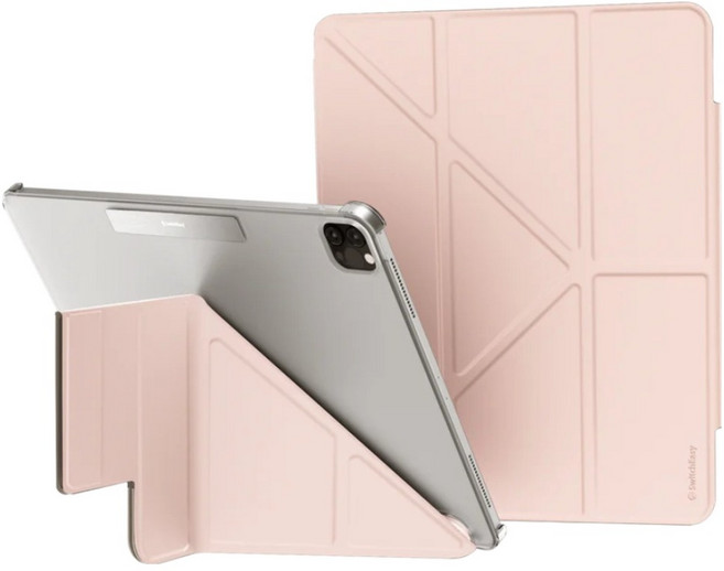 SwitchEasy 魚骨牌 Origami Nude 全尺寸多角度支架折疊保護套, 粉沙色, 1個