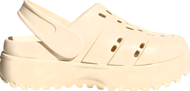 adidas 愛迪達 女款 ADILETTE CLOG PLATFORM 涼鞋 JP7159, 米白色, 27.5cm