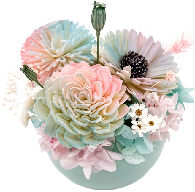 FLORAL M 仲夏奇境香氛擴香花禮 贈送5ml精油, 綠色, 1組