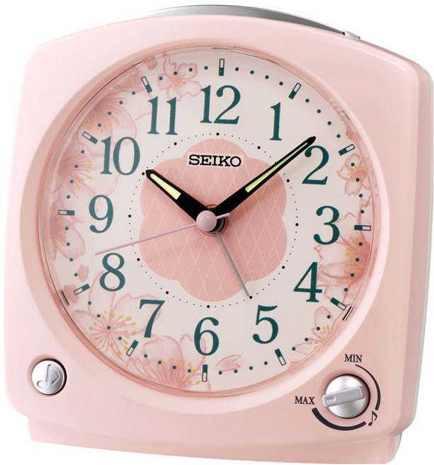SEIKO 精工 桌鐘 QHP012P, 粉紅色 + 白色
