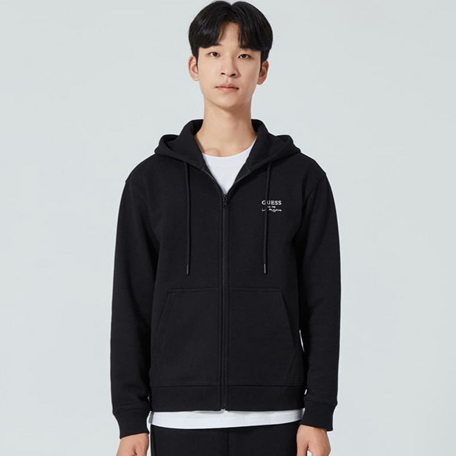 GUESS 男女通用 厚實毛圈布 連帽拉鍊外套 MO3K9400