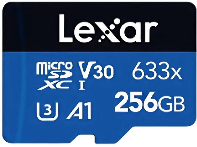 Lexar 雷克沙 High Performance MicroSDXC 633X V30 A1 U3 記憶卡, 256GB, 1個