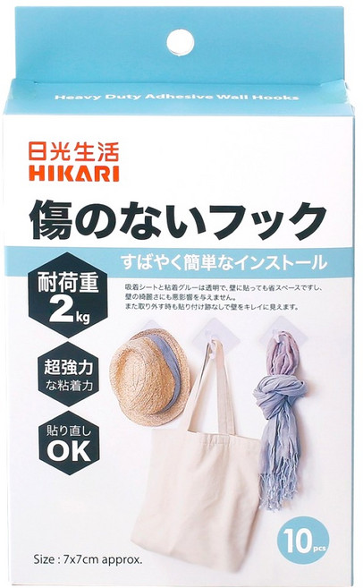 HIKARI 日光生活 強力無痕掛勾 P457, 1個, 透明色