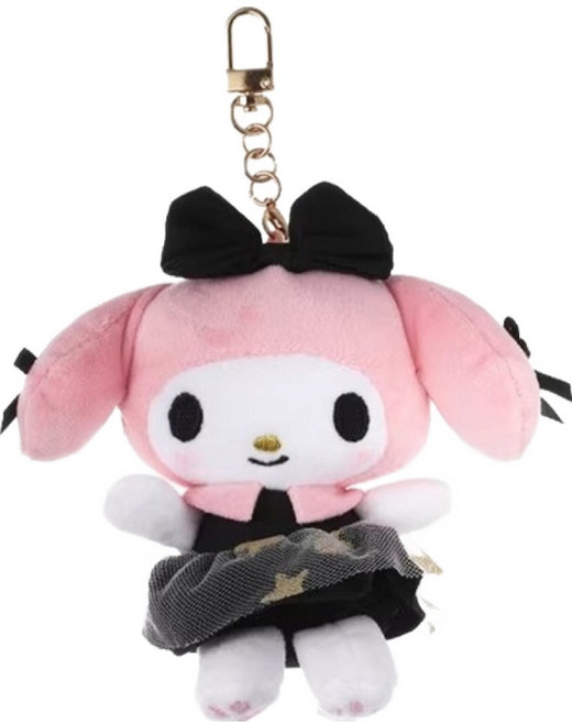 Sanrio 三麗鷗 黑金宴會玩偶吊飾, 12cm, MELODY 美樂蒂, 1個