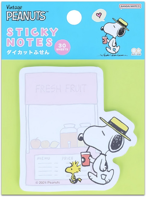 sun-star PEANUTS 史努比春色盎然造型便利貼, 日常漫步, 1個, 30張