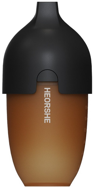 HE OR SHE 寬口矽膠仿母乳奶瓶, 黑色, 1個, 240ml