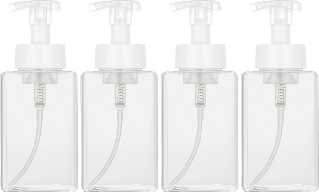 BangJiaShi 幫家適 按壓式慕斯起泡分裝瓶 450ml, 透明色, 4個