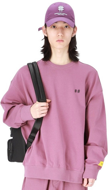Beentrill 男款 New 黃色飾帶 Hashtag 寬鬆版型大學T BA231RM001