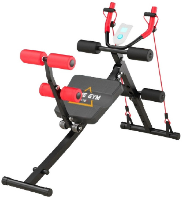 HOME GYM CLUB 居家健身 健腹機 多功能款, 黑色 + 紅色, 無