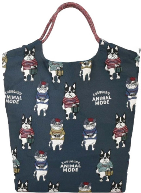 kUSUgURU JAPAN 日本眼鏡貓 Animal Mode系列 日本精緻戈布蘭織 傘繩多用途購物包/織紋拼色時尚包