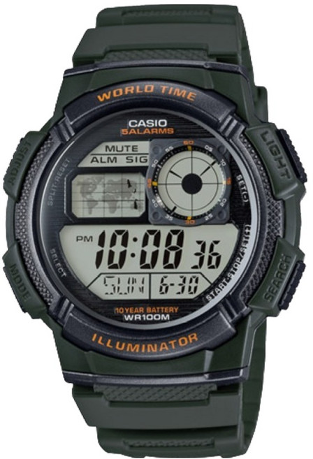 CASIO 卡西歐 男用 入伍禮物 軍人 應援訊息 刻字電子手錶 AE-1000W-3A