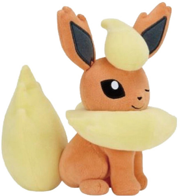 BANDAI 萬代 精靈寶可夢 貼臉絨毛玩偶, 1個, 火伊布, 10cm
