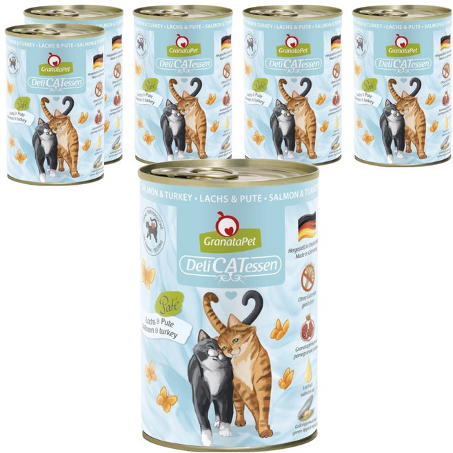GranataPet 葛蕾特 精緻食光主食系列 貓罐 3號, 鮭魚 + 火雞, 800g, 6罐