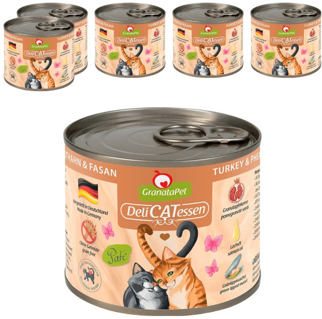 GranataPet 葛蕾特 精緻食光主食系列 貓罐 6號, 火雞 + 雉雞, 200g, 6罐