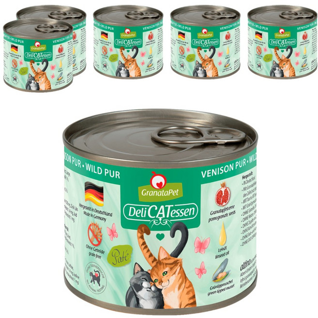 GranataPet 葛蕾特 精緻食光主食罐系列 貓罐 12號, 鹿肉, 200g, 6罐