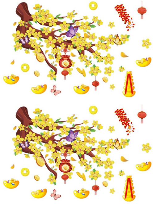 WA. WALL ART 防水PVC無痕設計壁貼 2張, FX-C127 招財
