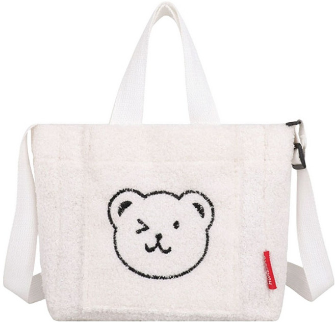 Sayaka 紗彌佳 日系 mori風格 泰迪絨毛小熊 刺繡單肩手提包 TGB2203002-2