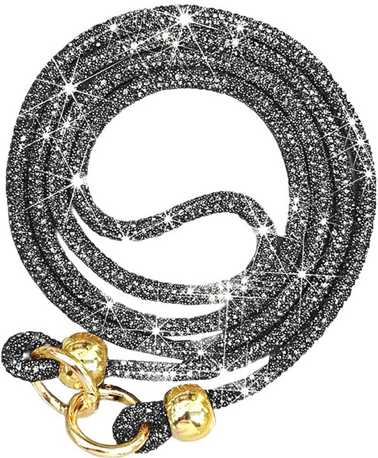 奢華水鑽手機掛繩 斜背款 SH05, 1個, 黑色