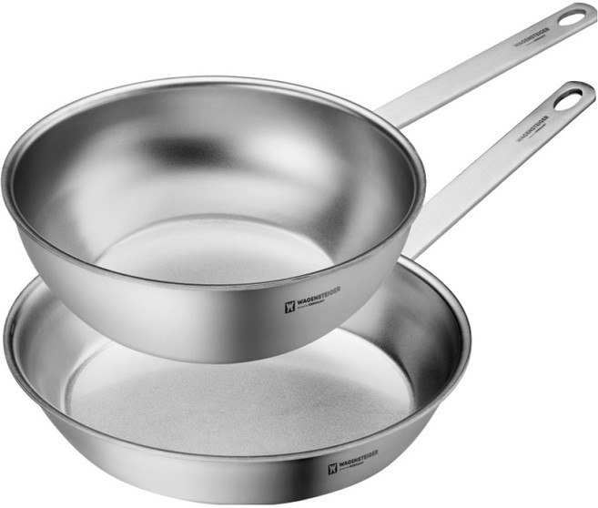 WAGENSTEIGER Rostahl 無研磨劑五層316不鏽鋼平底鍋2件組 可用於電磁爐, 1套, 單一顏色, 中式炒鍋 24cm + 平底鍋 28cm