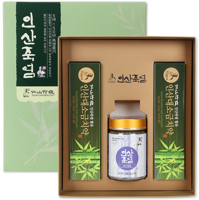仁山竹鹽 Insan 9次蒸竹鹽固體牙膏禮盒組, 1套, 560g