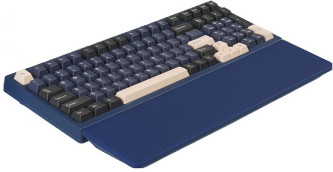 THINKWAY 矽膠鍵盤 87鍵 無數字鍵盤排列 護腕墊, 1個, 海軍藍