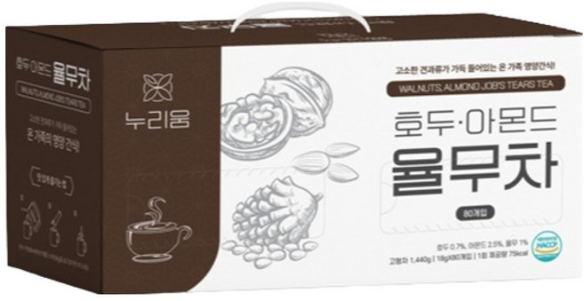 Nurium 核桃杏仁薏仁茶, 1個, 18g, 80入