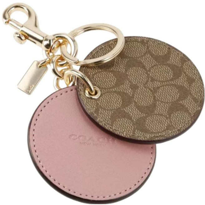 COACH 蔻馳 滿版LOGO隨身鏡鑰匙圈 1377961