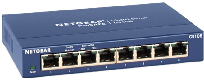 NETGEAR 8埠 Gigabit 無網管 金屬殼 網路交換器, GS108, 1個