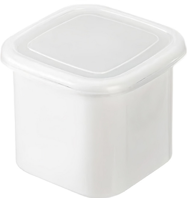 SHIMOYAMA 日系純白風方形琺瑯保鮮盒(附蓋) L 850ml, 1組, 容器 + 蓋子