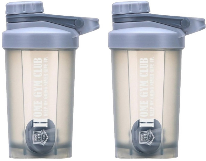 Home Gym Club 奶昔搖搖杯, 灰色, 500ml, 2個