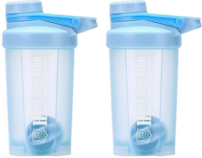 HOME GYM CLUB 居家健身 奶昔搖搖杯, 藍色, 500ml, 2個