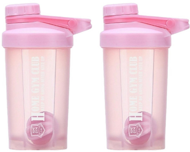 Home Gym Club 奶昔搖搖杯, 粉色, 500ml, 2個
