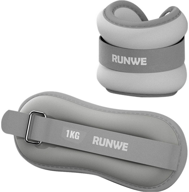 RUNWE 朗威 彈性負重沙袋 2個, 質感灰, 1kg