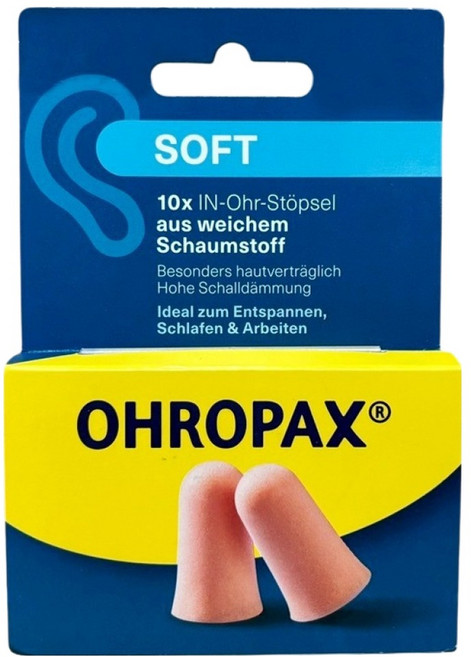 OHROPAX 安耳悠 泡棉隔音耳塞 SOFT膚色款, 5雙, 1盒
