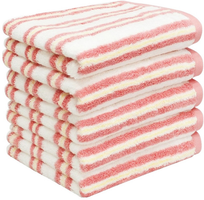 AMENITY TOWEL 經典設計毛巾 200g 40支精梳棉, 花卉粉色, 5個