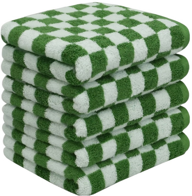 AMENITY TOWEL 經典設計毛巾 200g 40支精梳棉, 森林棋盤格, 5個