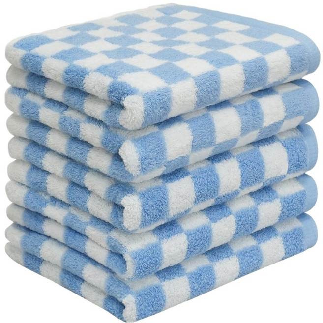 AMENITY TOWEL 經典設計毛巾 200g 40支精梳棉, 棉花棋盤格, 5個