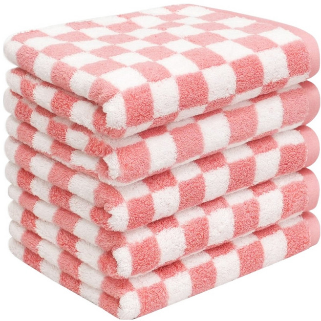 AMENITY TOWEL 經典設計毛巾 200g 40支精梳棉, 花卉棋盤格, 5個