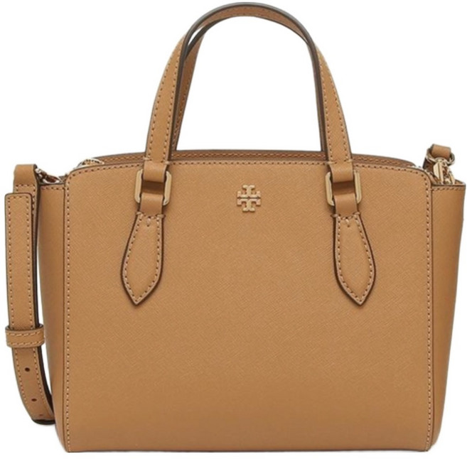 TORY BURCH 雙T-LOGO素面皮革兩用包 S1064189