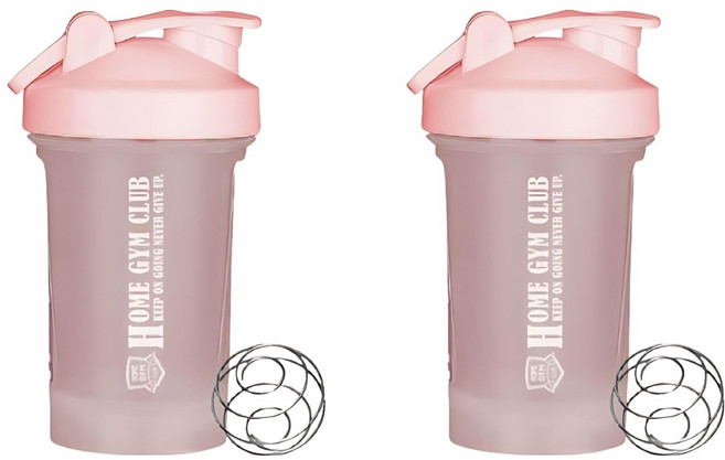 HOME GYM CLUB 居家健身 健身搖搖杯, 2個, 500ml, 粉色