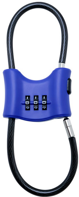 BOSVISION 博士威 三字輪多功能雙迴圈密碼鎖/安全帽鎖/車鎖 BV-8807BL, 藍色, 1個