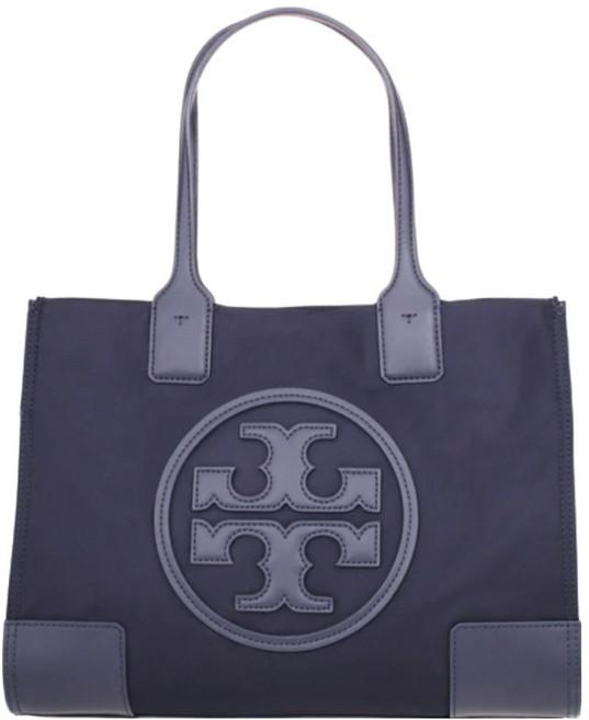 TORY BURCH 雙T LOGO尼龍肩背包 S1045211, 深藍色