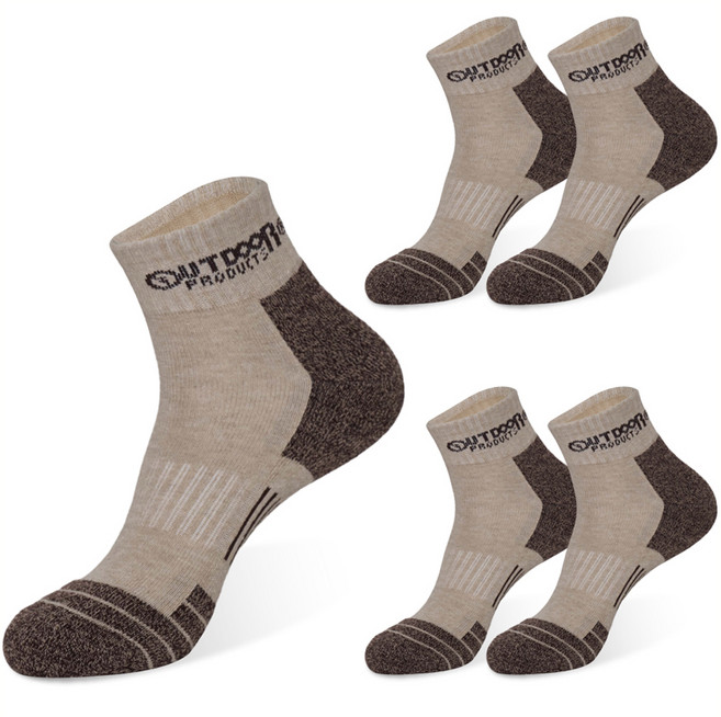 OUTDOOR PRODUCTS 健行短筒襪 5雙, 米色, 5個