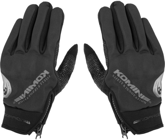KOMINE PROTECT防風手套 雙手穿戴組 GK-839, BLACK