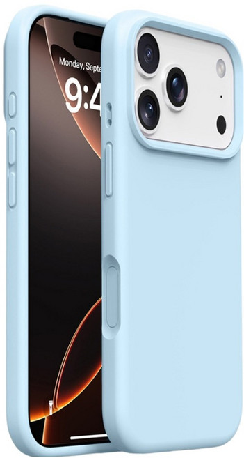 無品牌 手機 液態矽膠 保護殼 iPhone 17 Pro Max 6.9吋 不沾紋 白冰藍