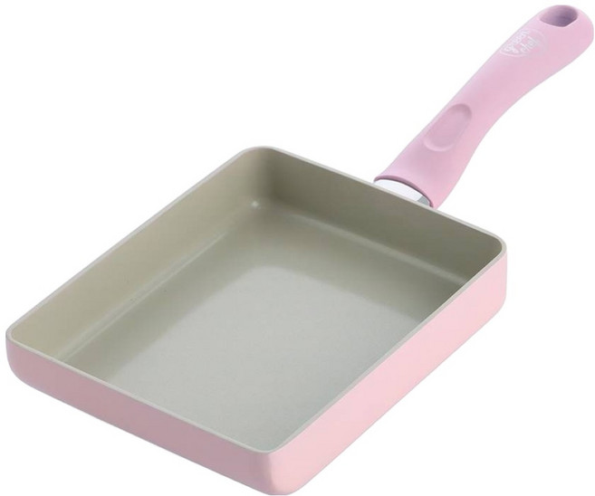 green chef IH爐適用 Sandstone 鑽石陶瓷塗層不沾玉子燒鍋 不挑爐具 天然無毒 櫻花粉, 1個, 18cm