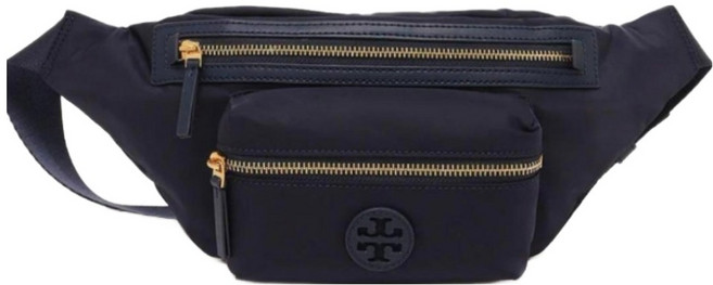 TORY BURCH 尼龍兩用腰包/斜背包 背帶長114~128cm S10116103, 深藍色