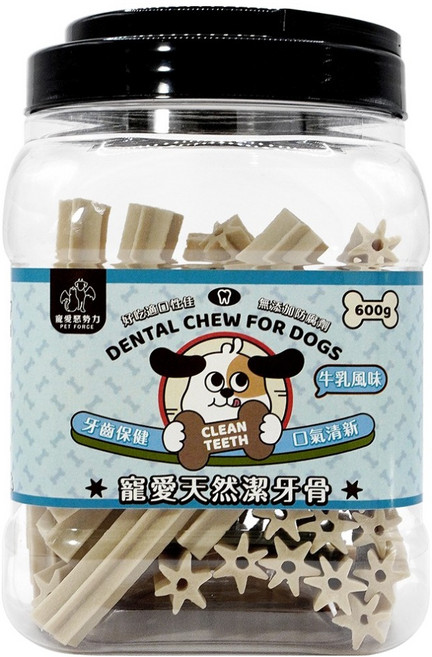 PET FORCE 寵愛惡勢力 寵愛天然潔牙骨, 600g, 1個, 牛乳風味