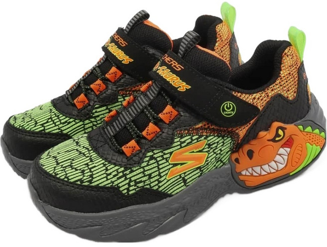 SKECHERS 兒童款 DINO-LIGHTS D楦運動鞋 400615LBKOR