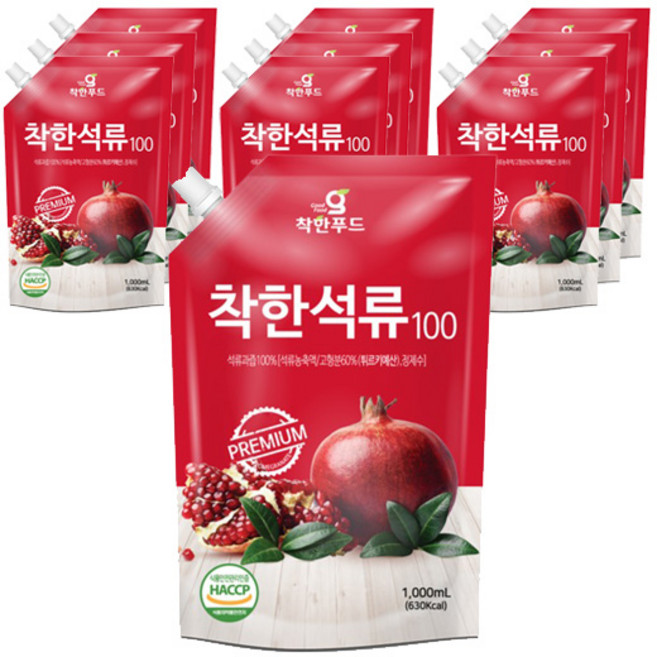 韓國 Good Food 善良紅石榴100果汁, 1L, 10個